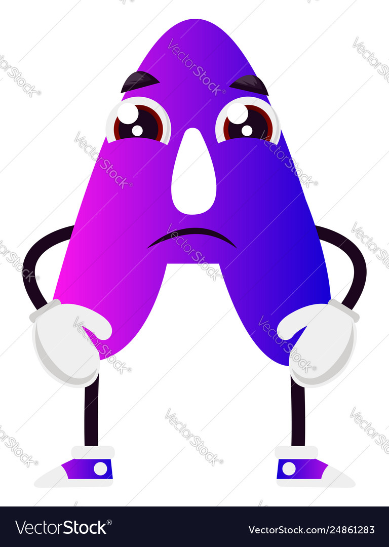 Purple letter a on white background Royalty Free Vector