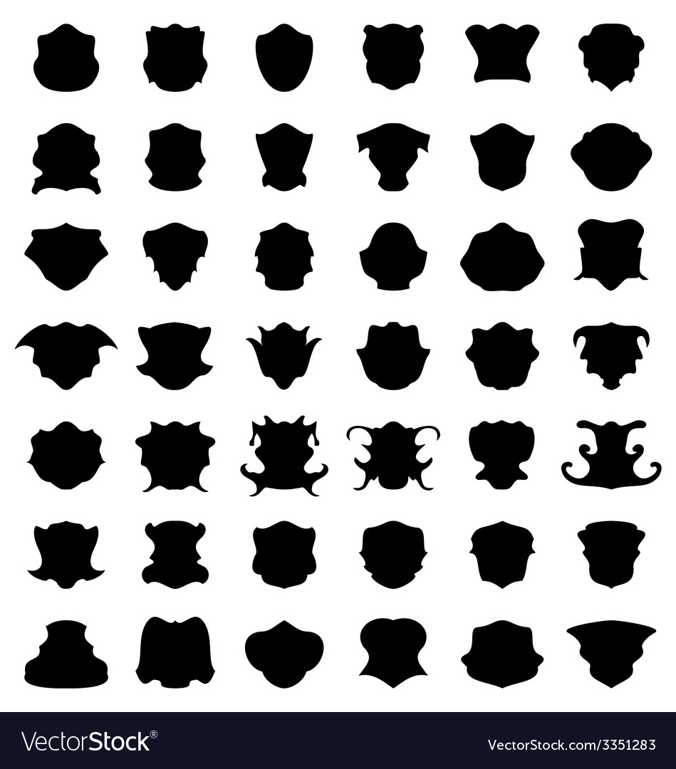 Download Set decorative shape border black silhouette tag Vector Image