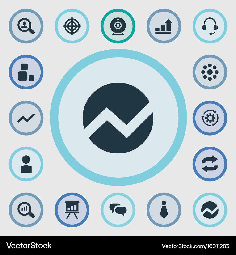 Set simple training icons elements necktie Vector Image