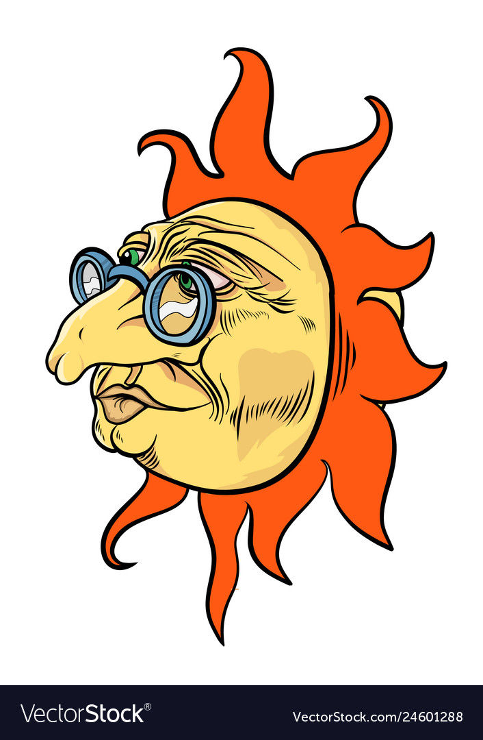 Aged sun character