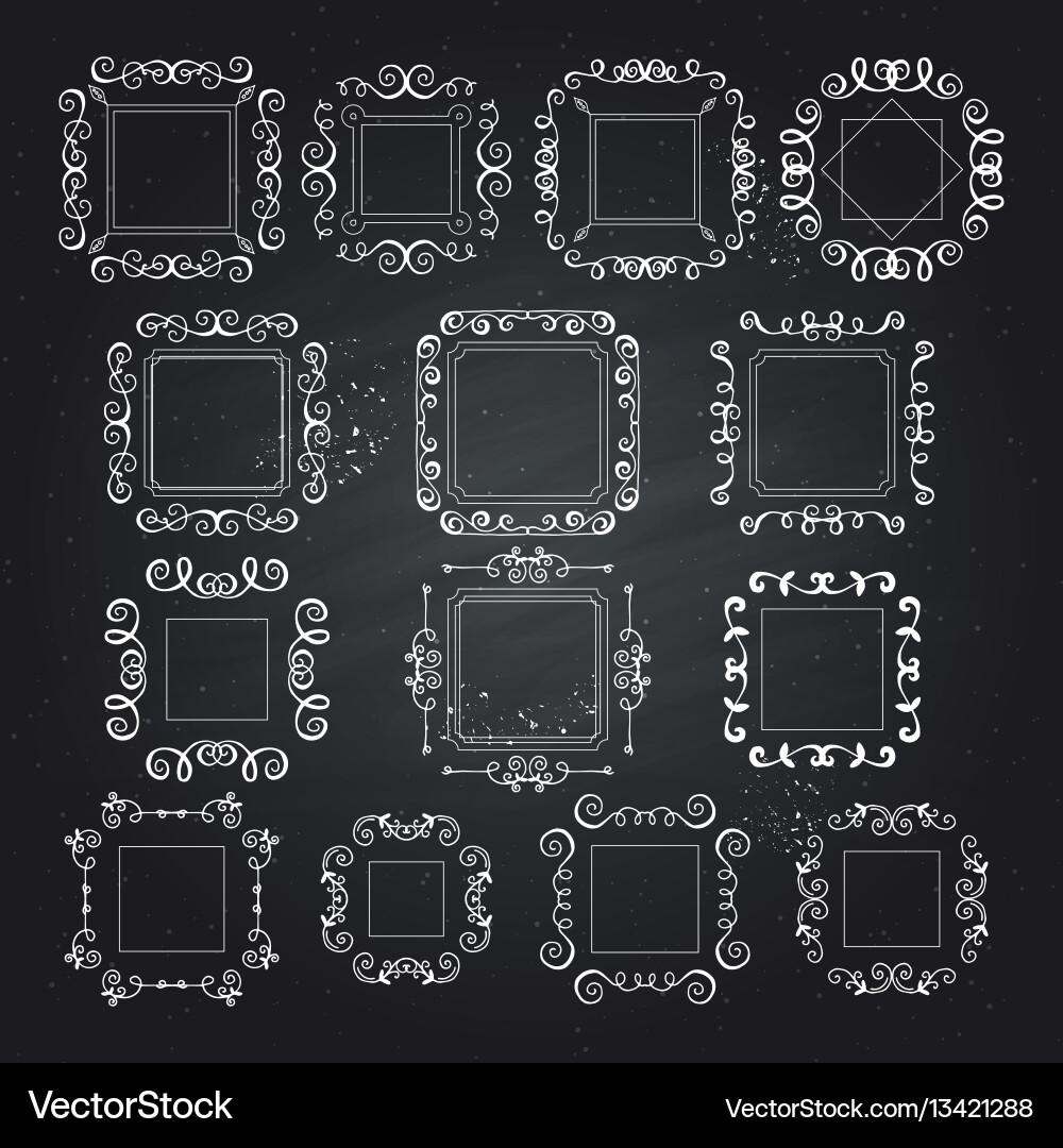 Calligraphic elements vintage set frame Royalty Free Vector