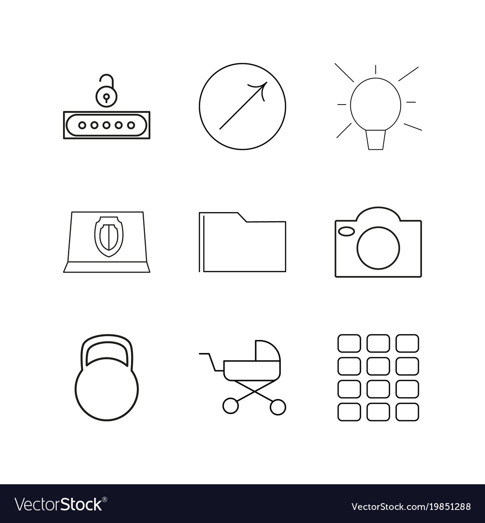 Essential linear icon set simple outline icons Vector Image