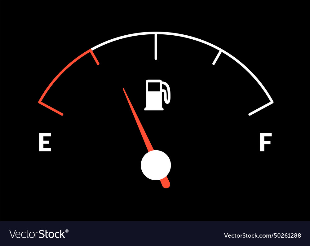 Fuel indicator meter or gauge for petrol Vector Image