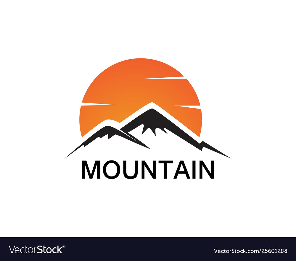 Minimalist landscape mountain logo design Vector Image