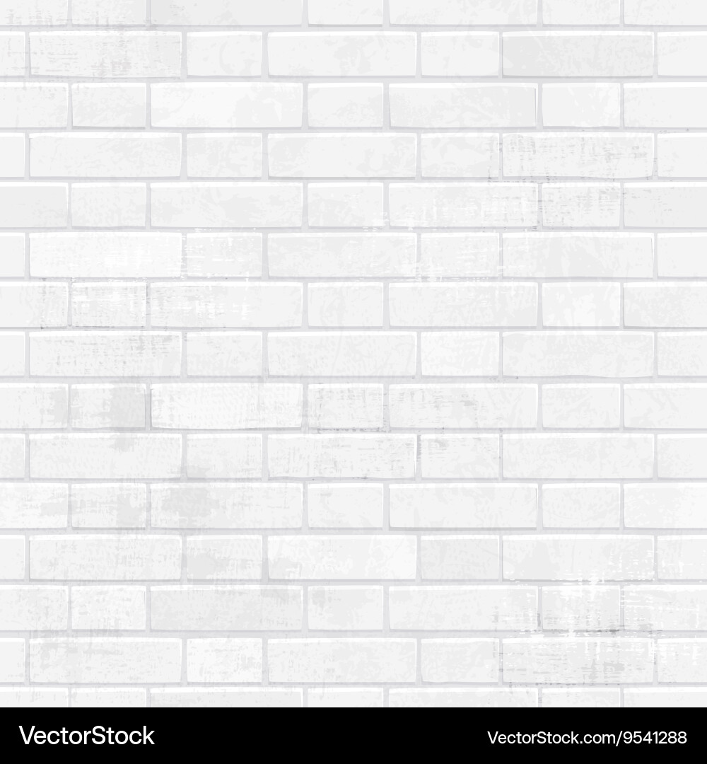 Shabby chic white brick wall for your design Vector Image