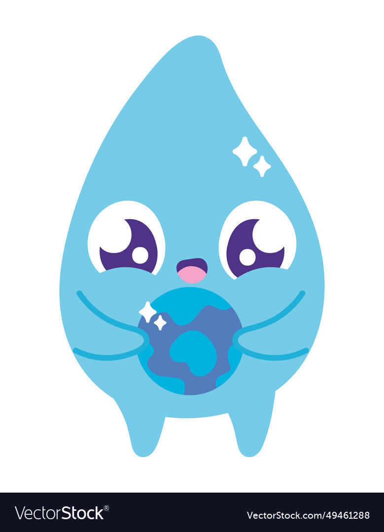 Water Day Character World And Drop Royalty Free Vector Image