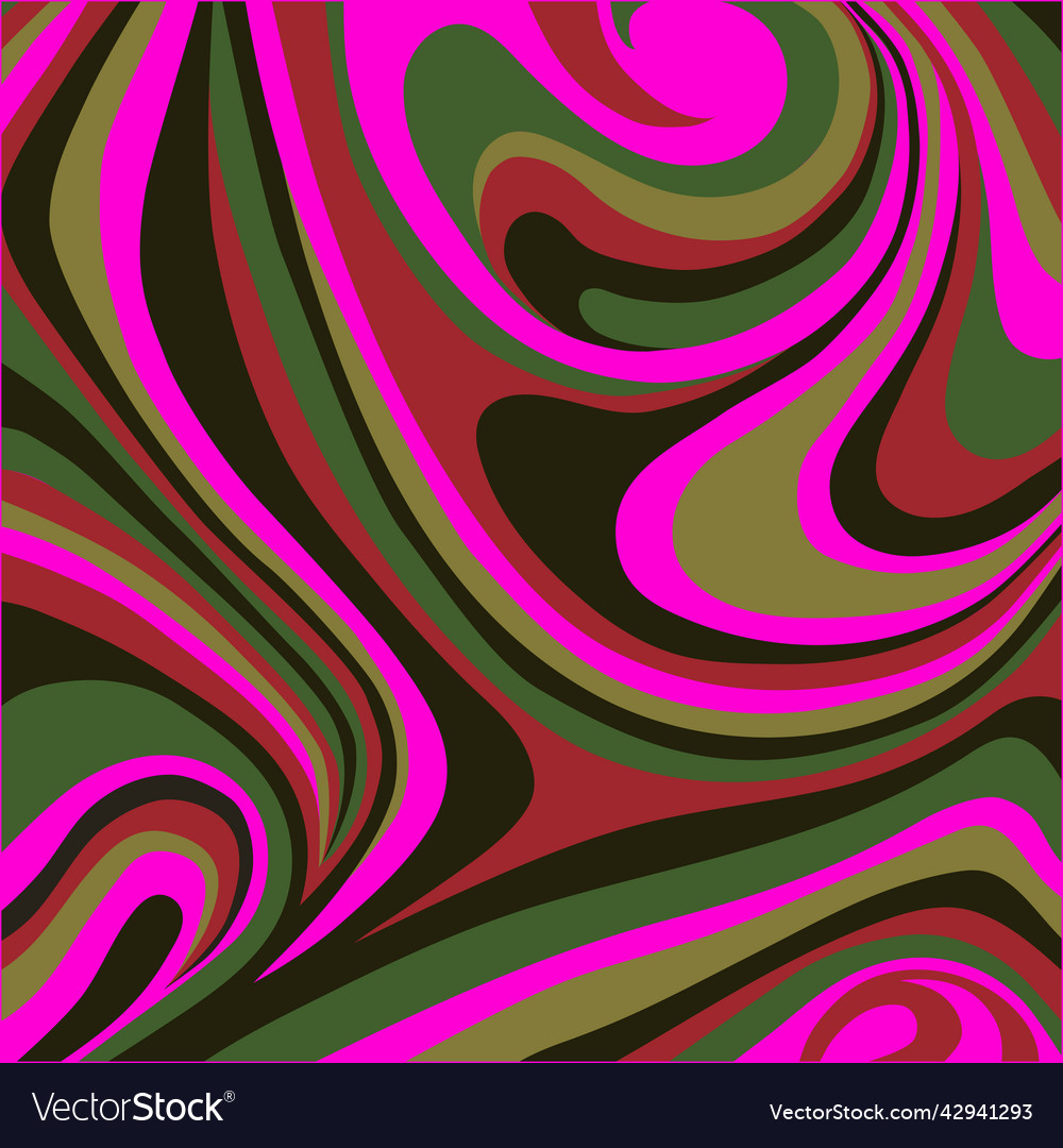 Abstract pink green brown swirl pattern Royalty Free Vector