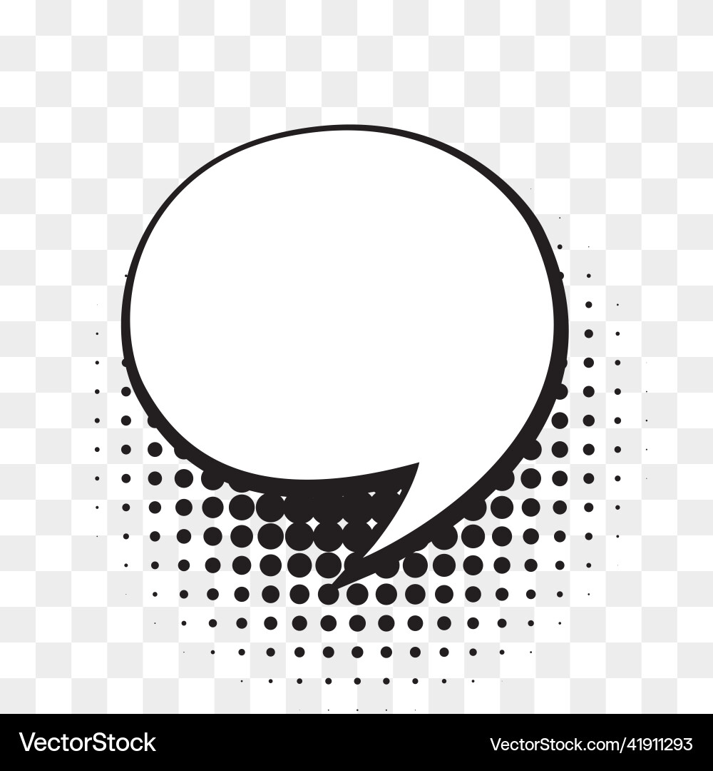 Comic empty speech bubble on halftone dots Vector Image