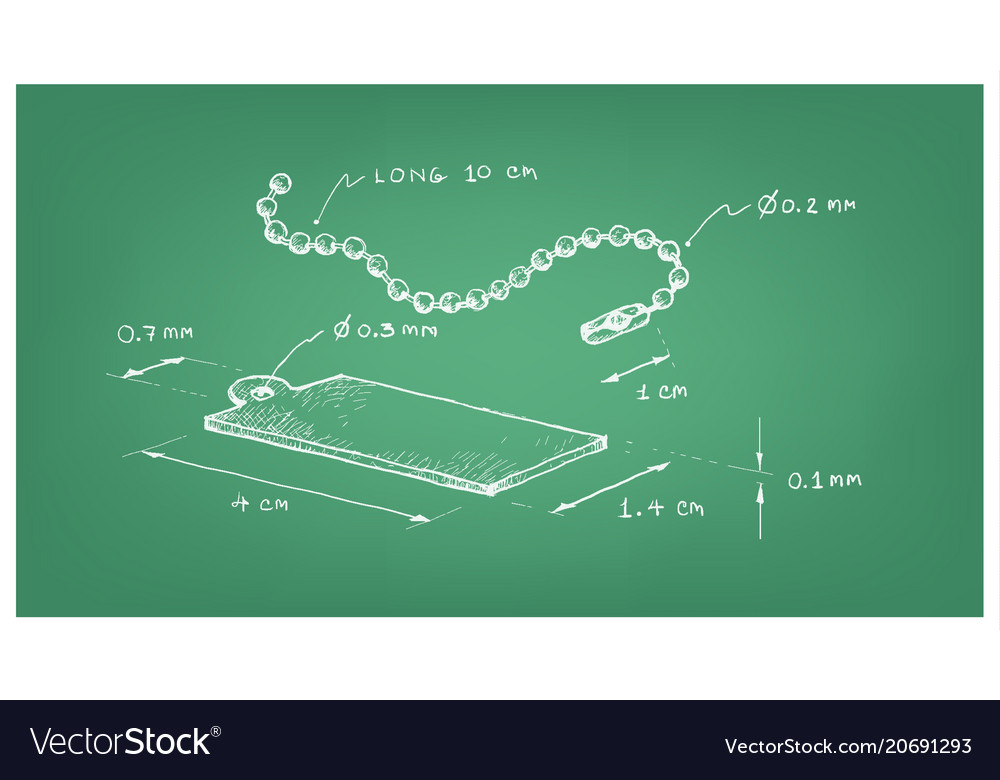 Hand drawn dimension of keychain or key ring Vector Image
