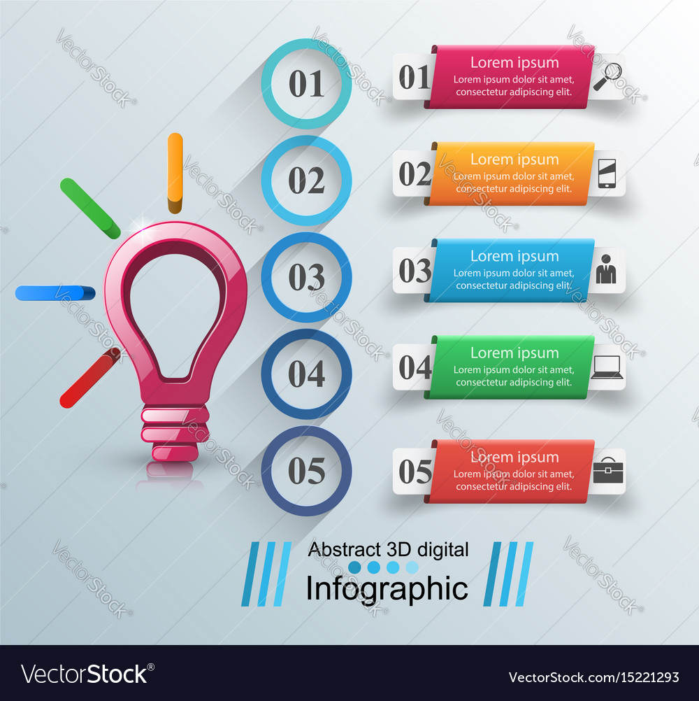 Infographic design bulb light icon Royalty Free Vector Image