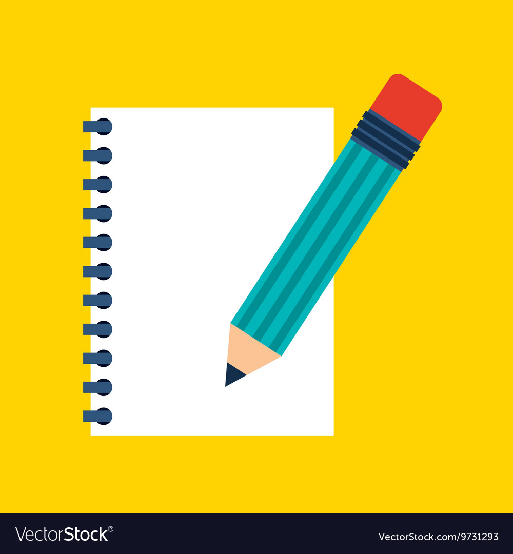 Piece of paper and pencil design note concept Vector Image