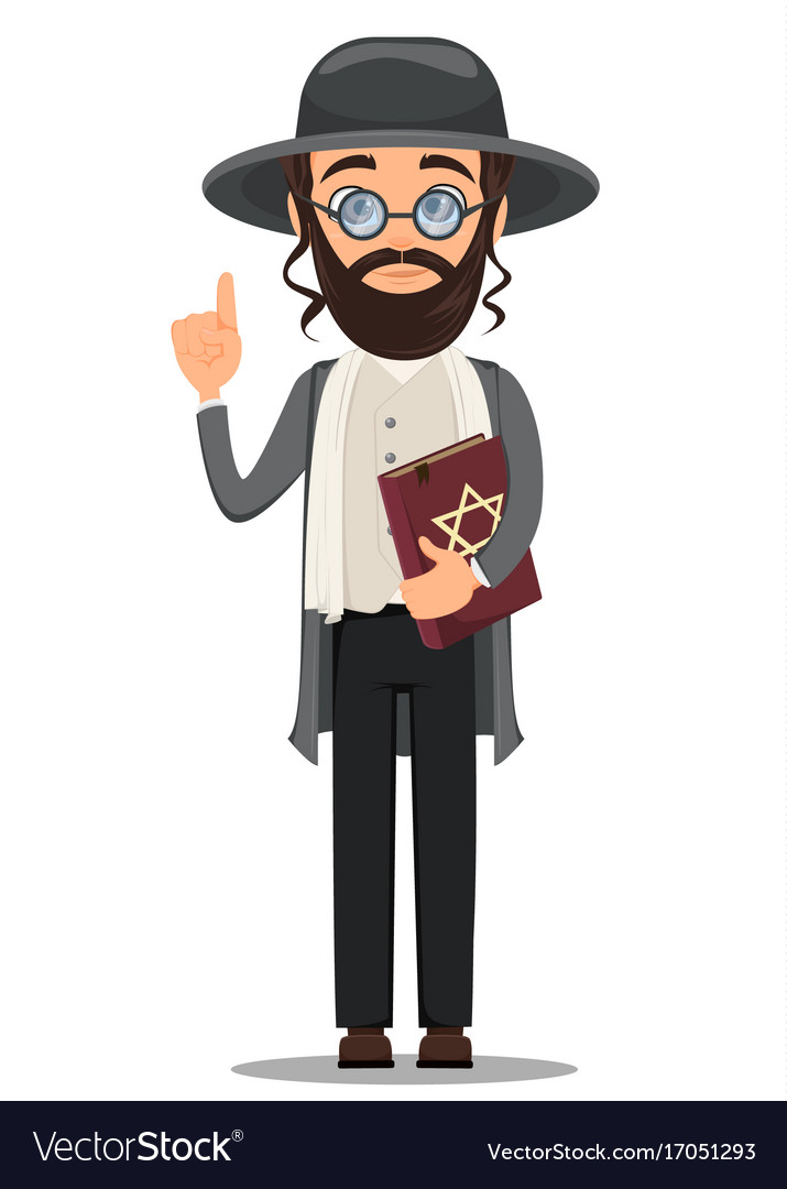 Rosh hashanah jew man in traditional clothes Vector Image