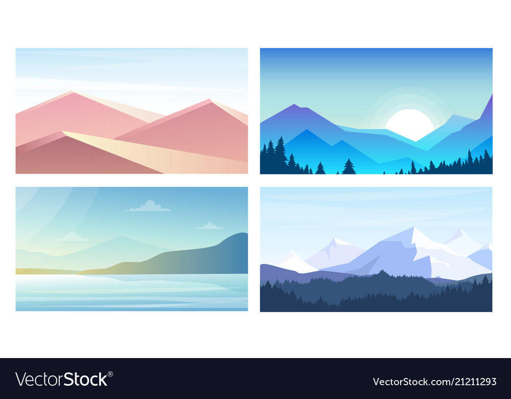 Set Of Banners With Landscapes Royalty Free Vector Image