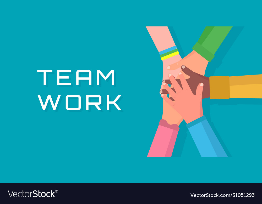 Teamwork hands people Royalty Free Vector Image