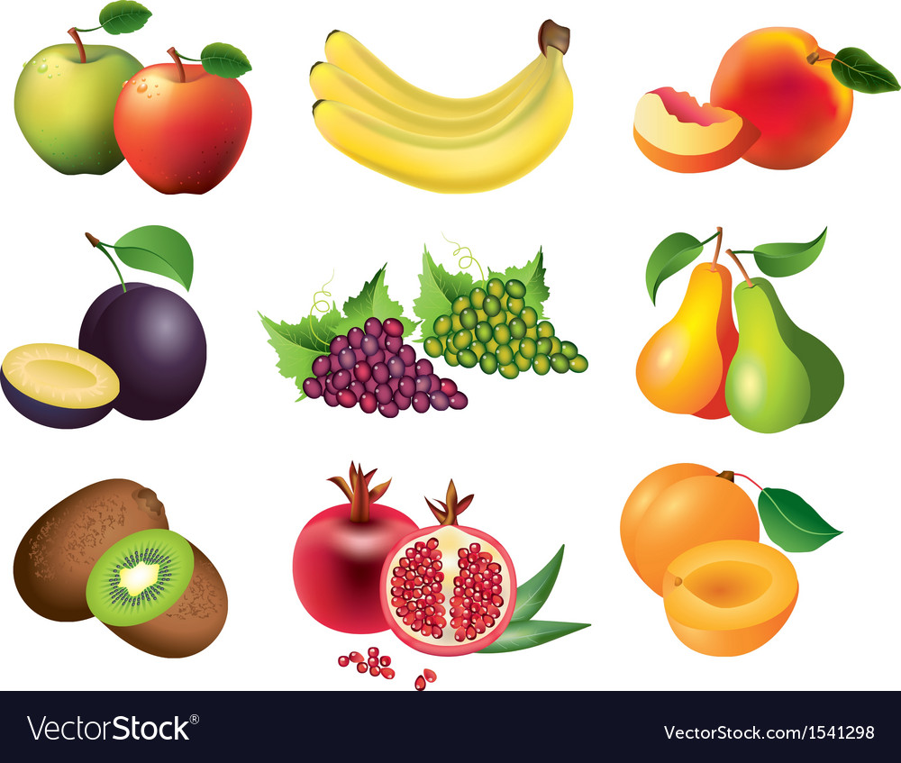 Pixel fruits set Royalty Free Vector Image - VectorStock