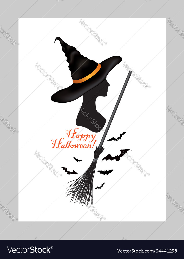 Halloween greeting card with lettering happy vector image Halloween greeting card with lettering happy