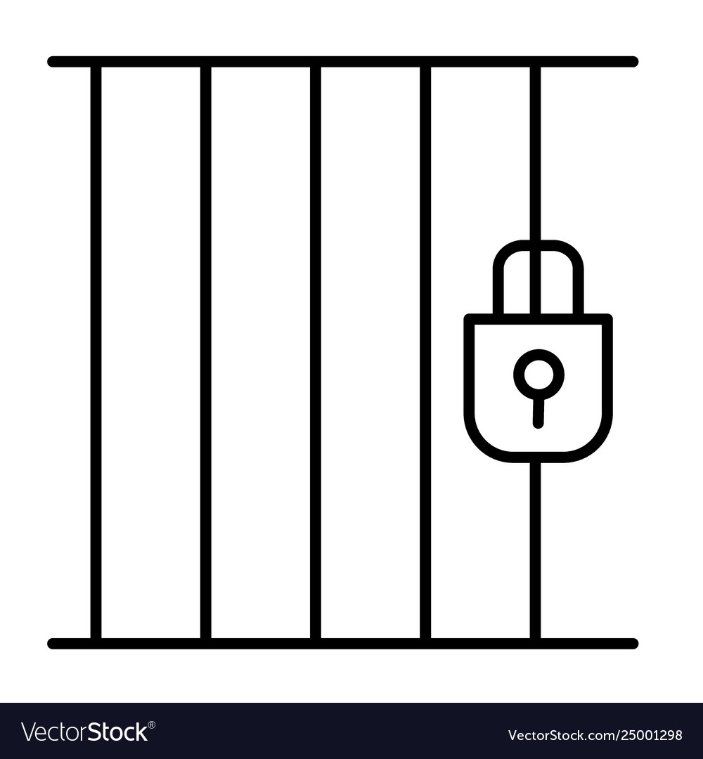 Jail thin line icon prison isolated Royalty Free Vector