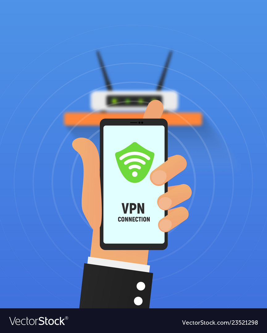 Vpn security system secure wireless network Vector Image