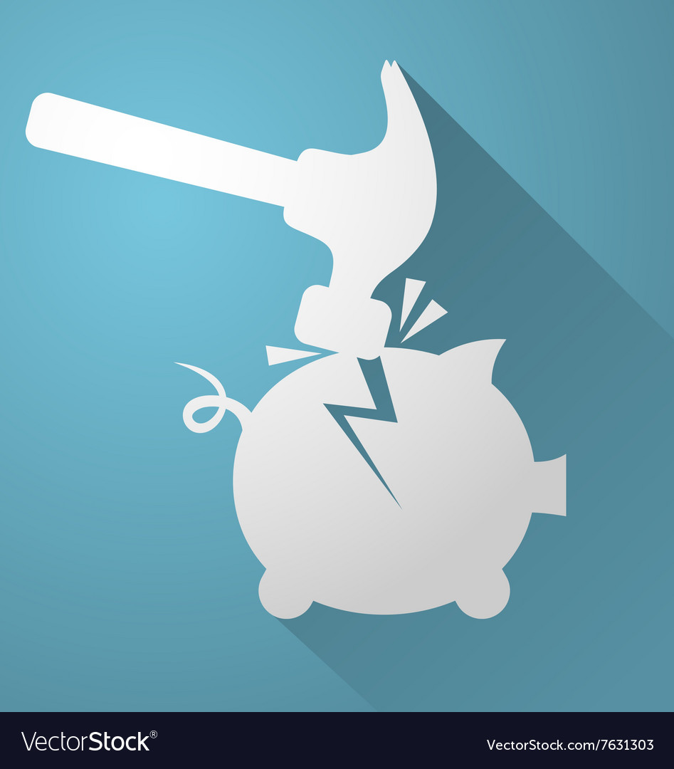 Break piggy bank icon