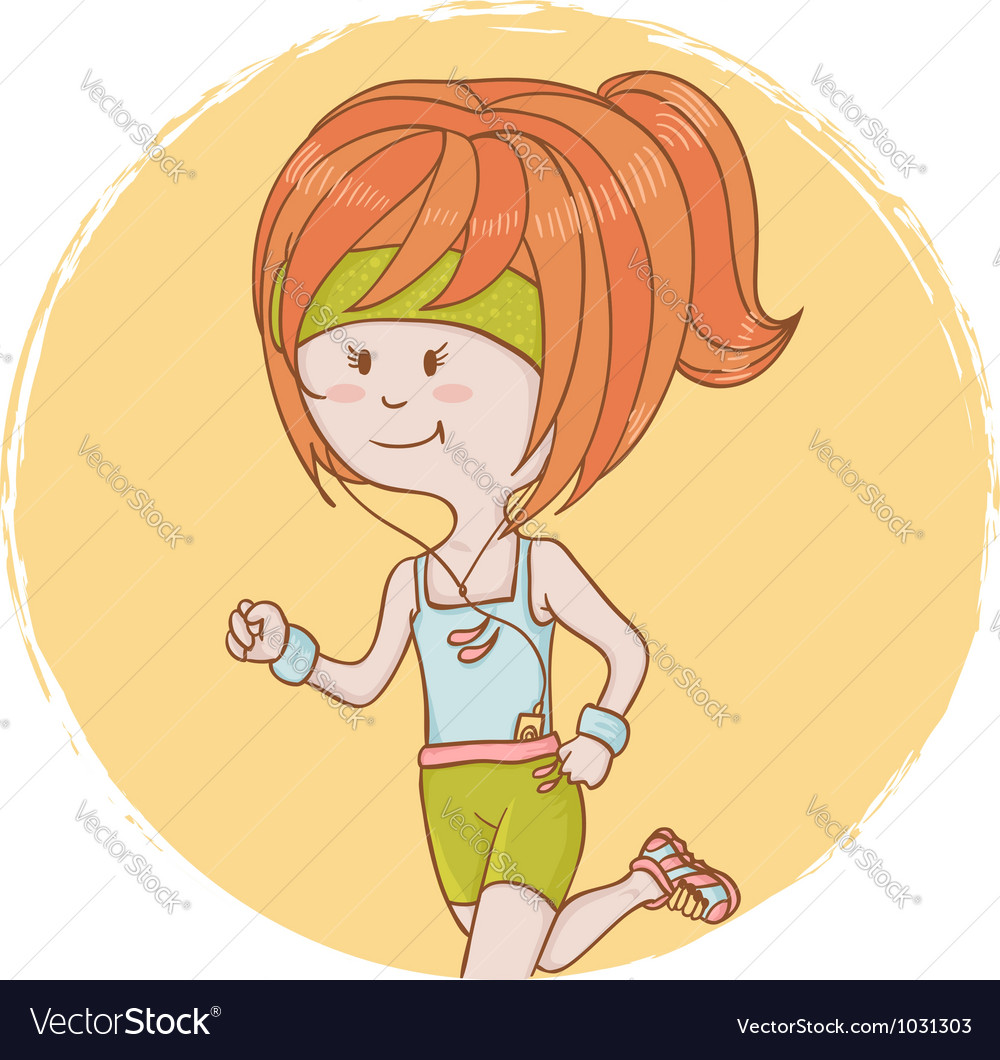 Cute cartoon sporty girl Royalty Free Vector Image