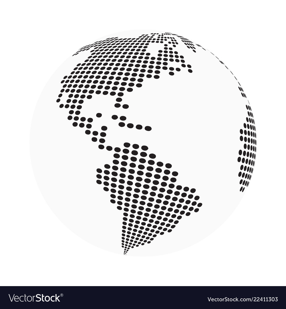 Dotted World Map Png Globe Earth World Map - Abstract Dotted Royalty Free Vector