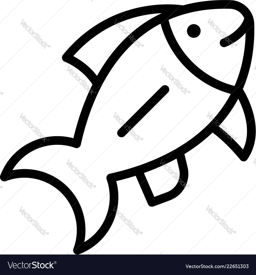 Download Ocean fish icon outline style Royalty Free Vector Image