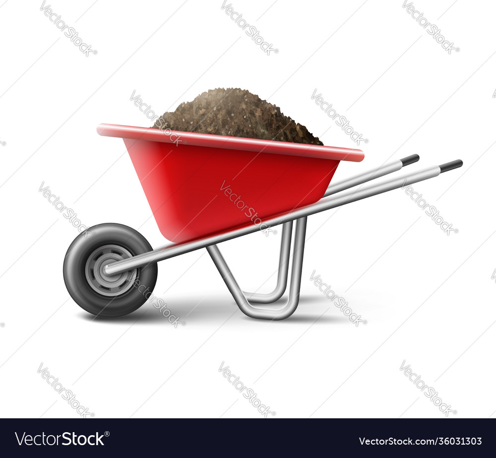 Red wheelbarrow Royalty Free Vector Image VectorStock