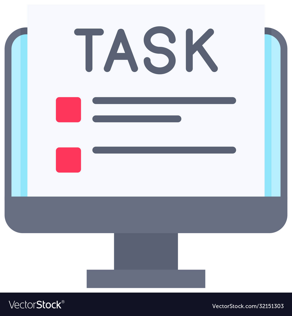 Task telecommuting or remote work icon Royalty Free Vector