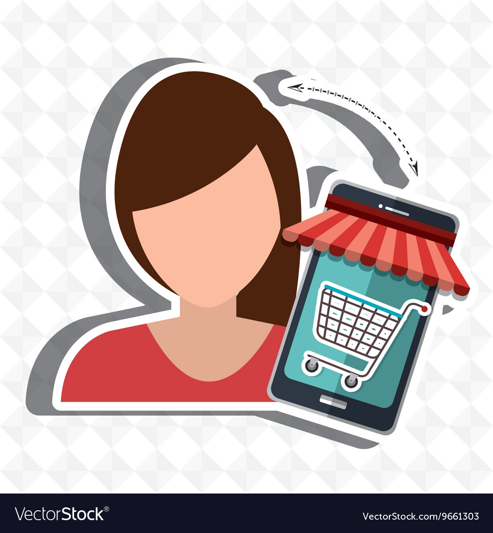 User ecommerce smartphone isolated icon design Vector Image