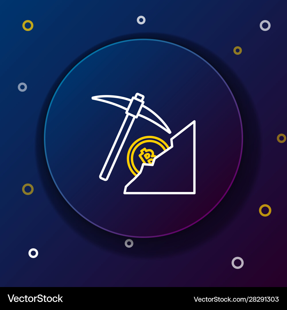 White and yellow line cryptocurrency cloud mining Vector Image