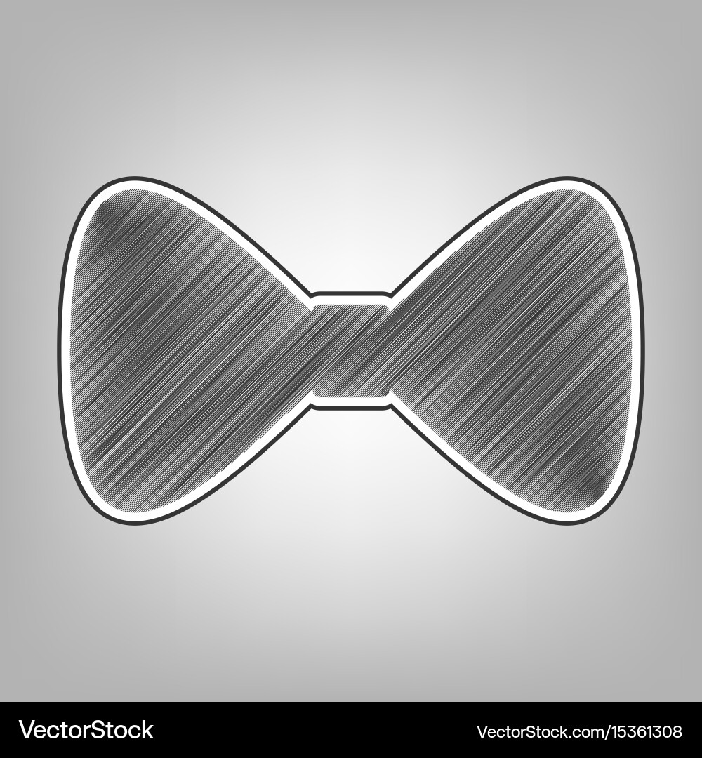 Bow tie icon pencil sketch imitation Royalty Free Vector