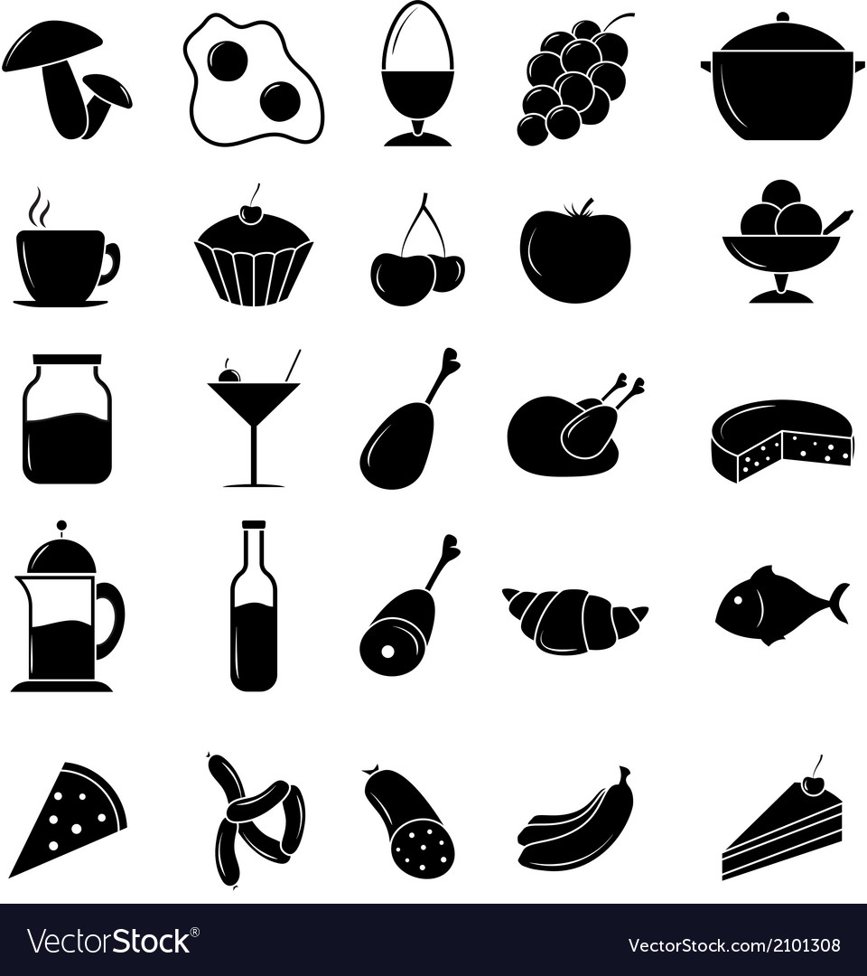 Food icon set Royalty Free Vector Image - VectorStock