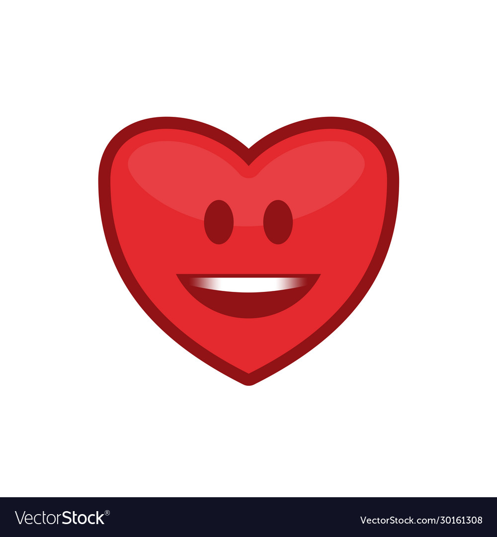 Heart With Smile Royalty Free Vector Image - Vectorstock