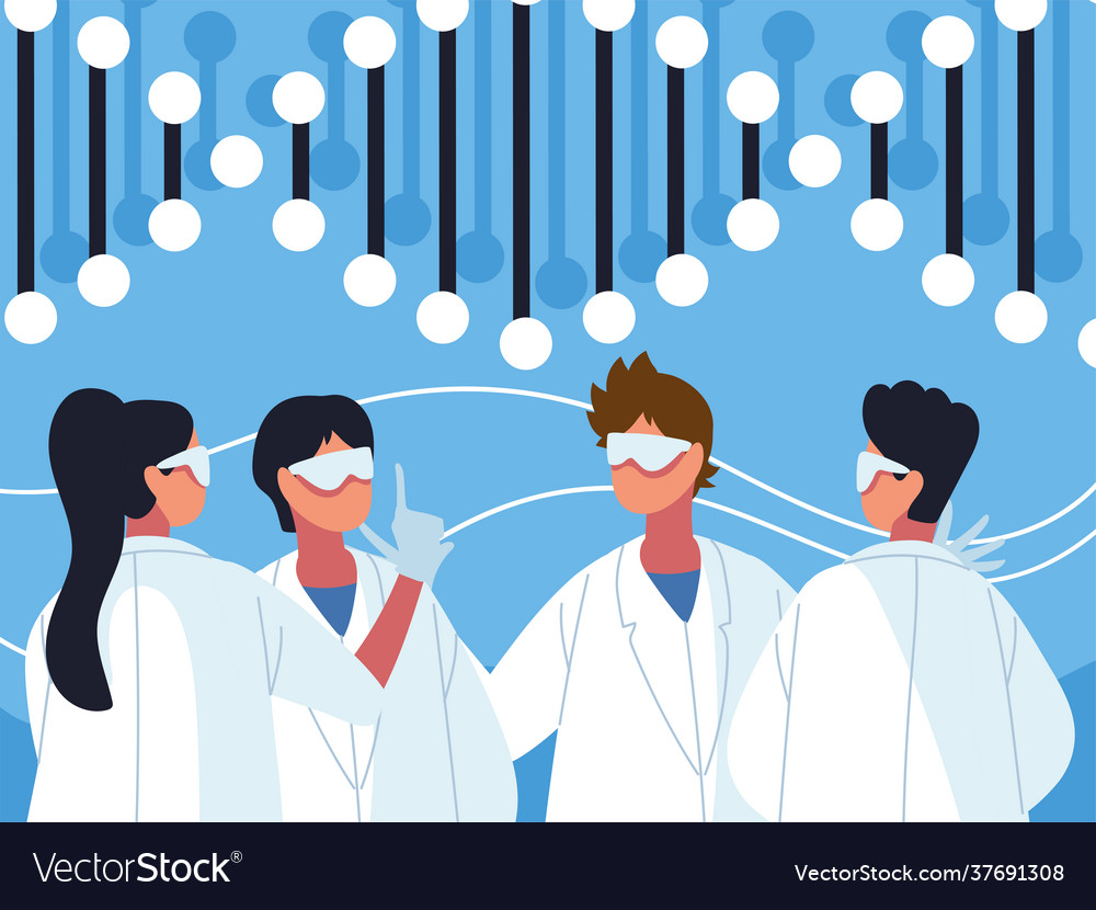 Medical team genetic Royalty Free Vector Image