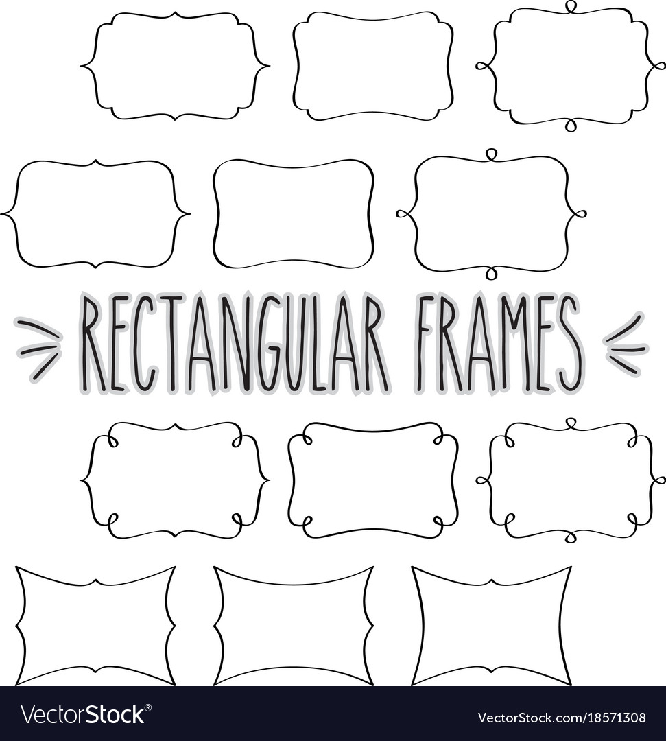 Download Rectangular frames hand drawn outline Royalty Free Vector