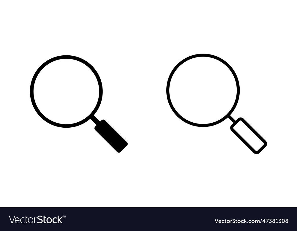 Search icon set search magnifying glass icon Vector Image