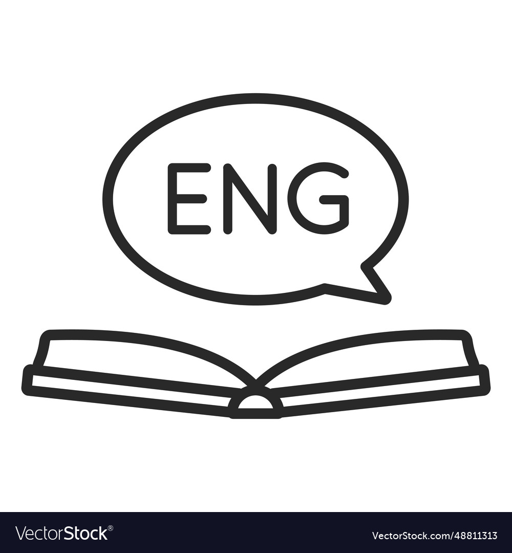 English open book stroke Royalty Free Vector Image