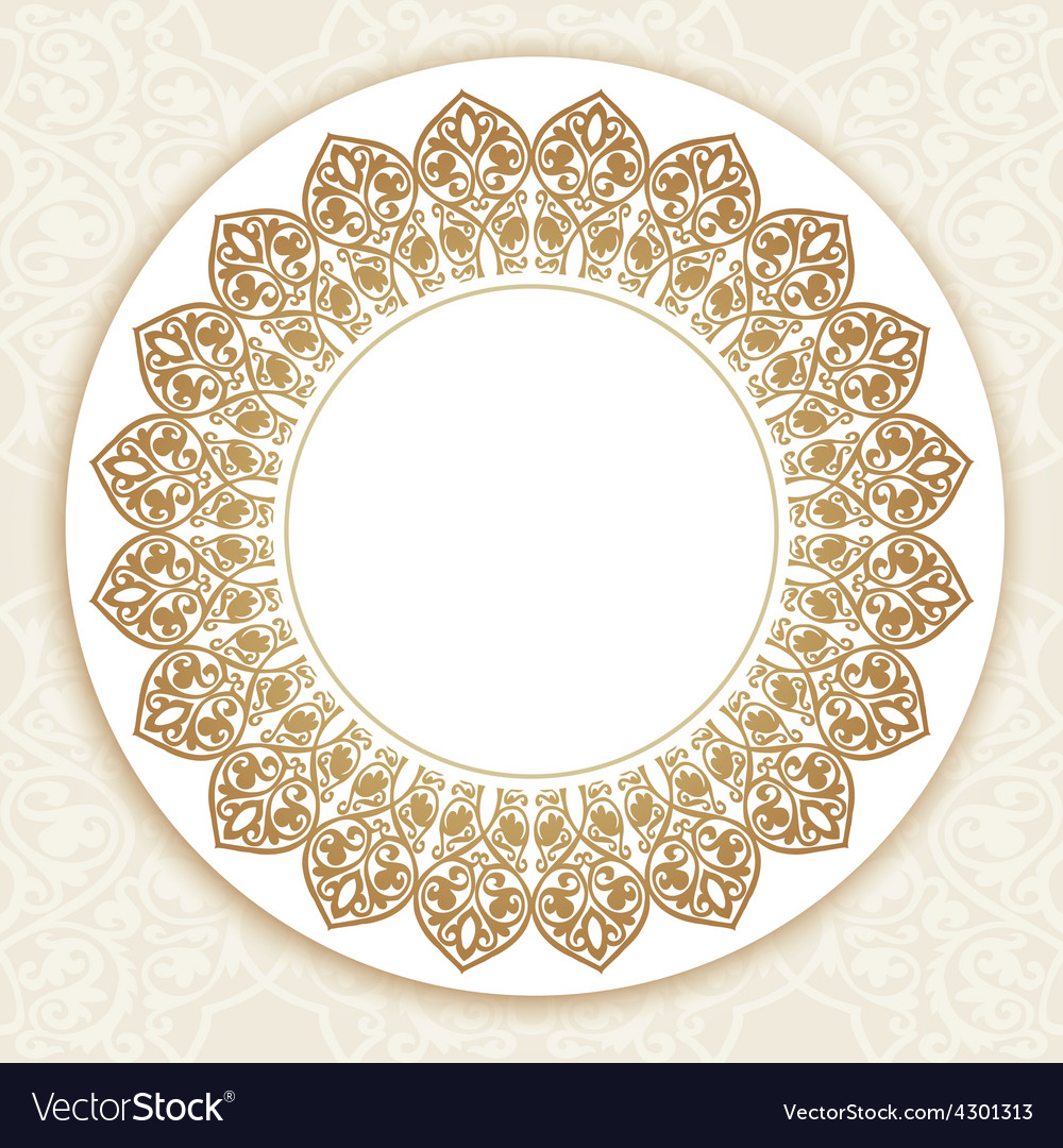Round gold luxury style border Royalty Free Vector Image