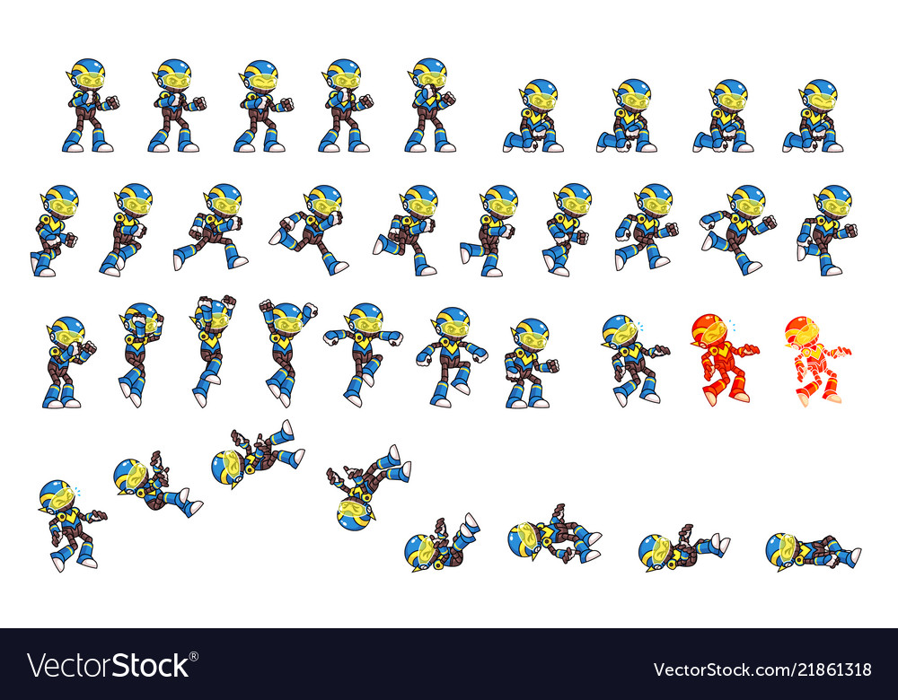 2D Robot Character Sprites