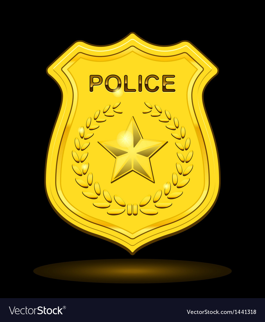 Download Gold police badge Royalty Free Vector Image - VectorStock