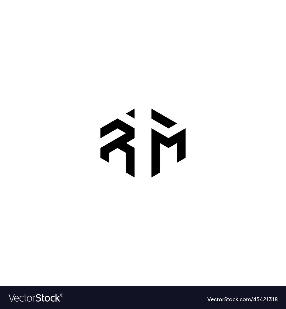 Rm geometric abstract concept logo initial Vector Image