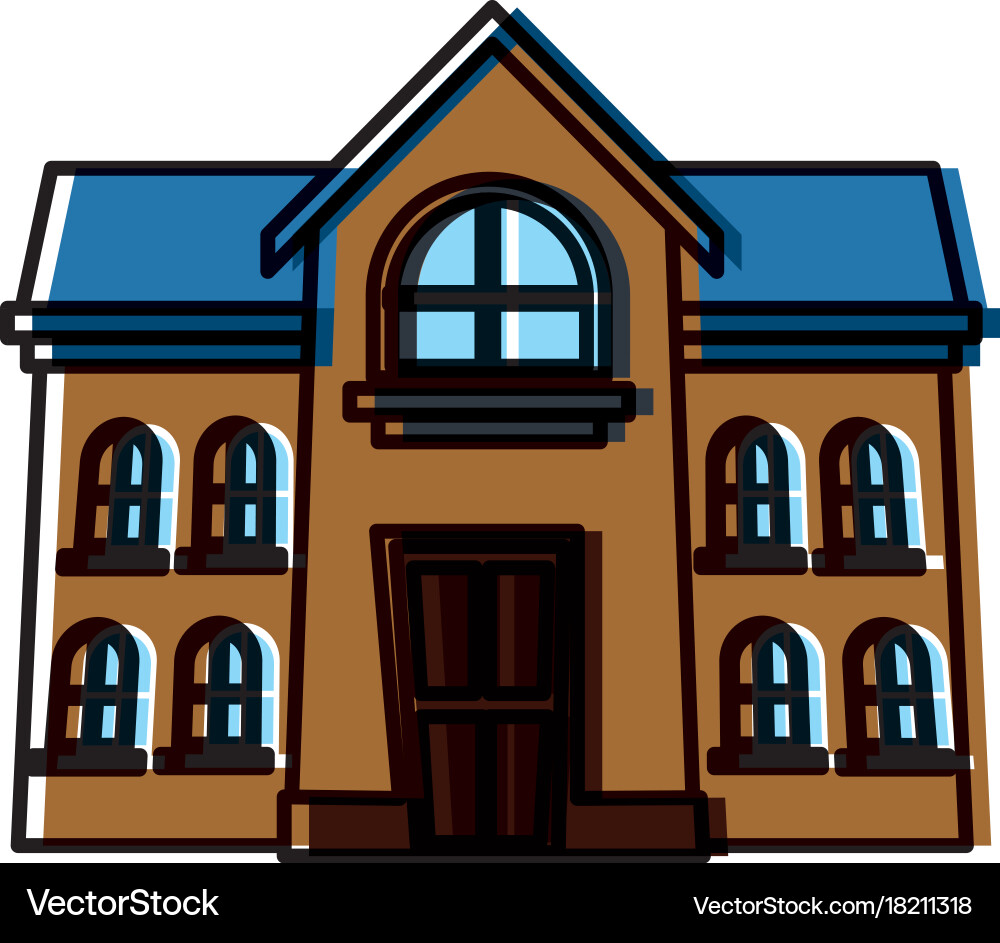 School building isolated Royalty Free Vector Image