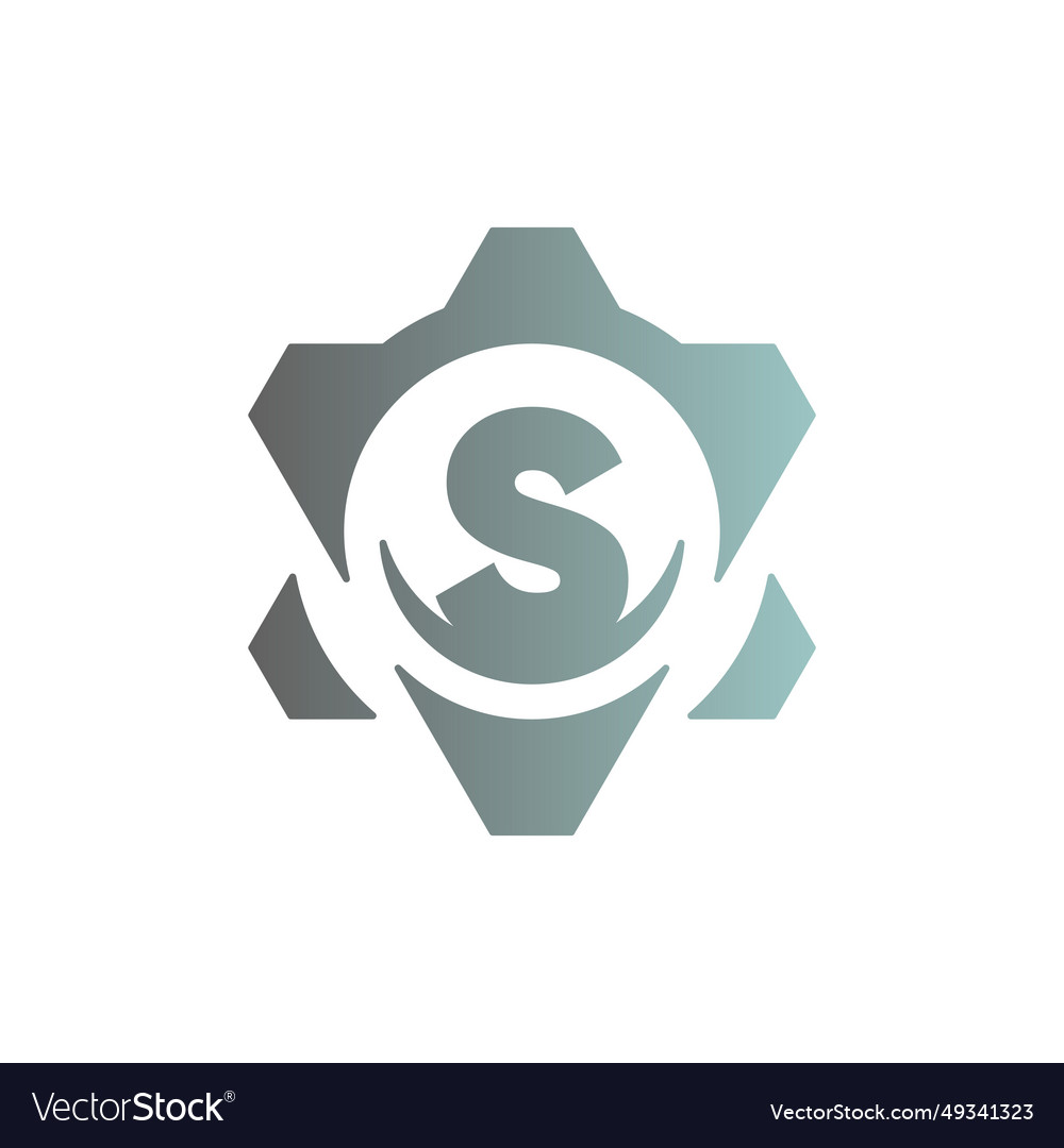 Initial letter s gear engineering logo design Vector Image