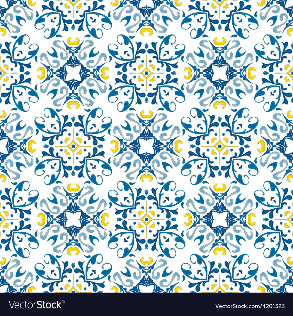 Portuguese tiles Royalty Free Vector Image VectorStock
