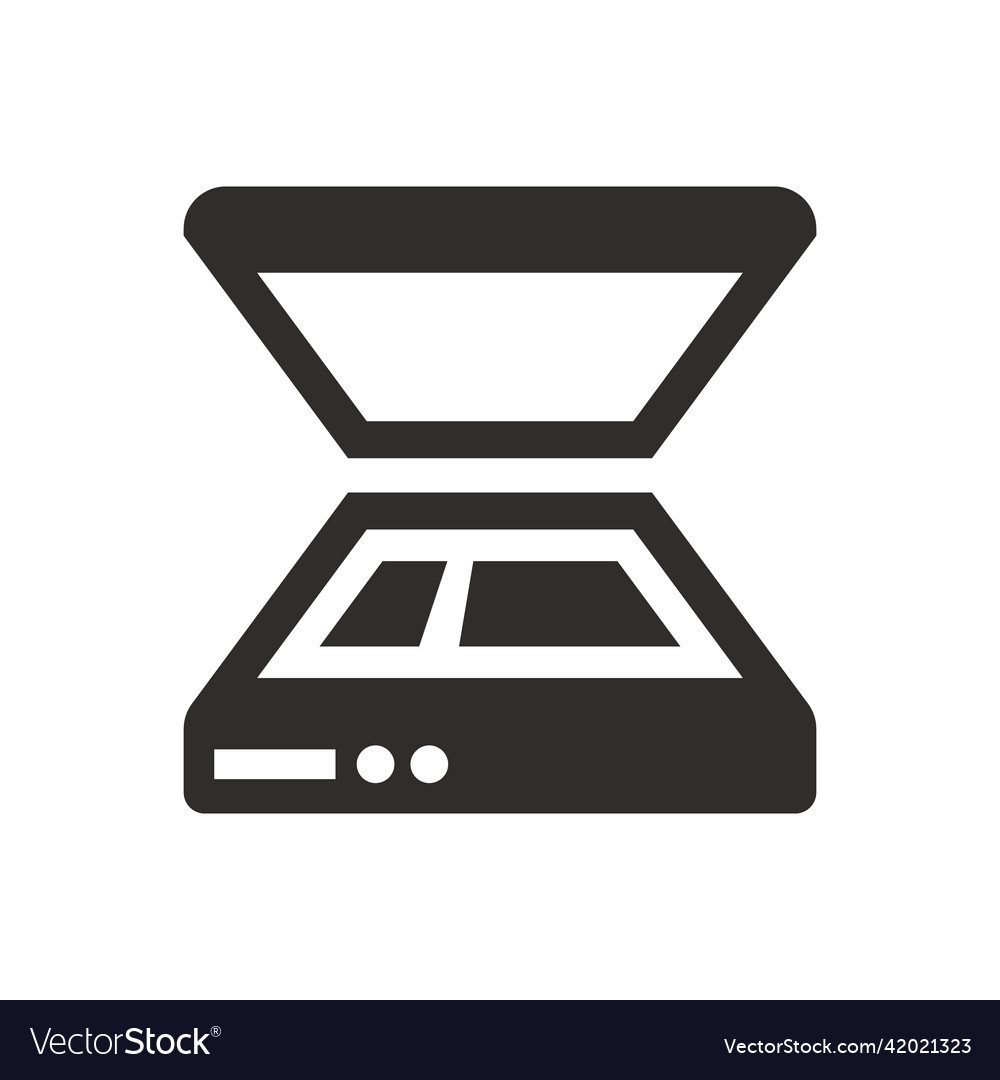 Scanner device icon on white background Royalty Free Vector