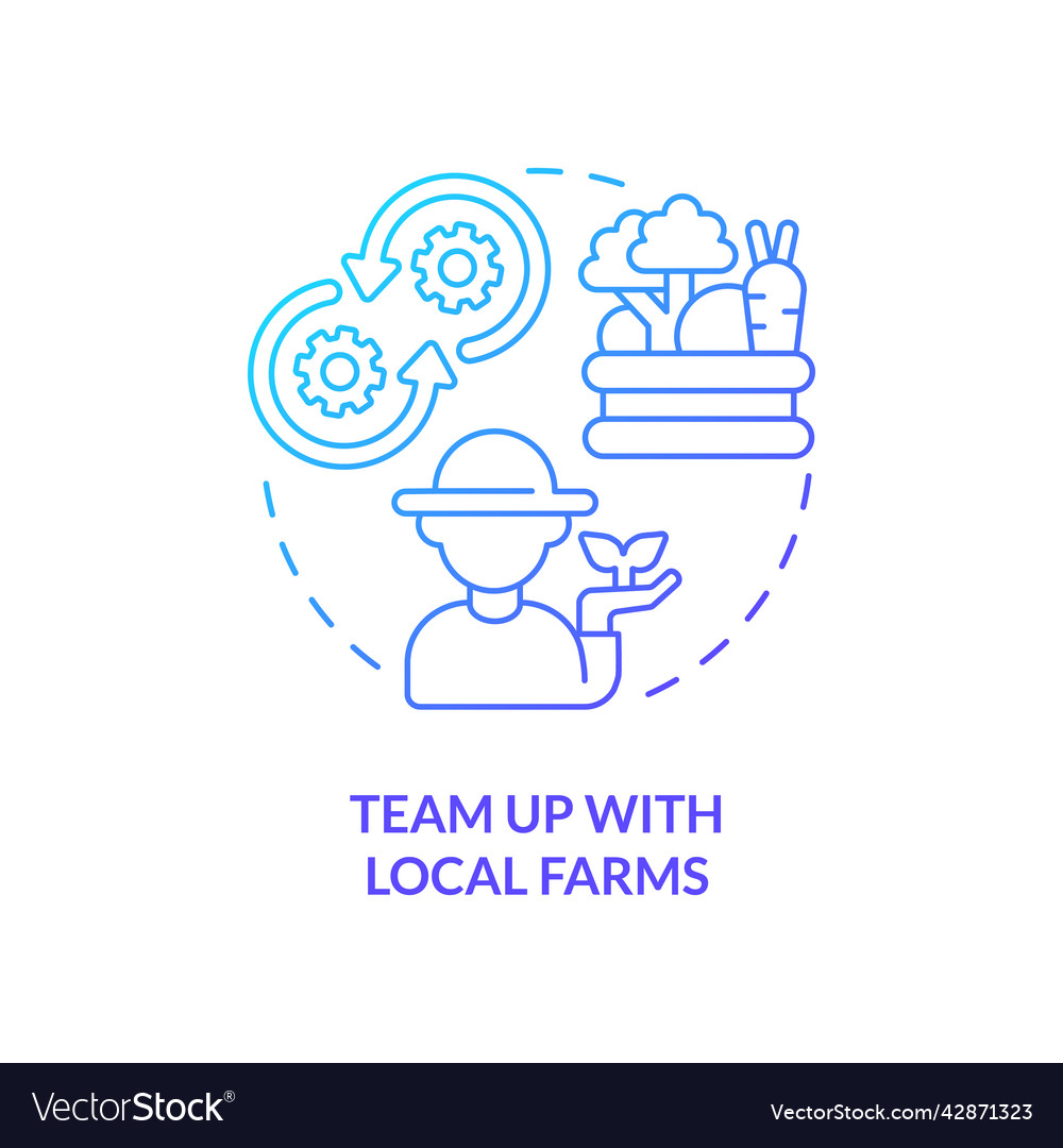 Team up with local farms blue gradient concept Vector Image