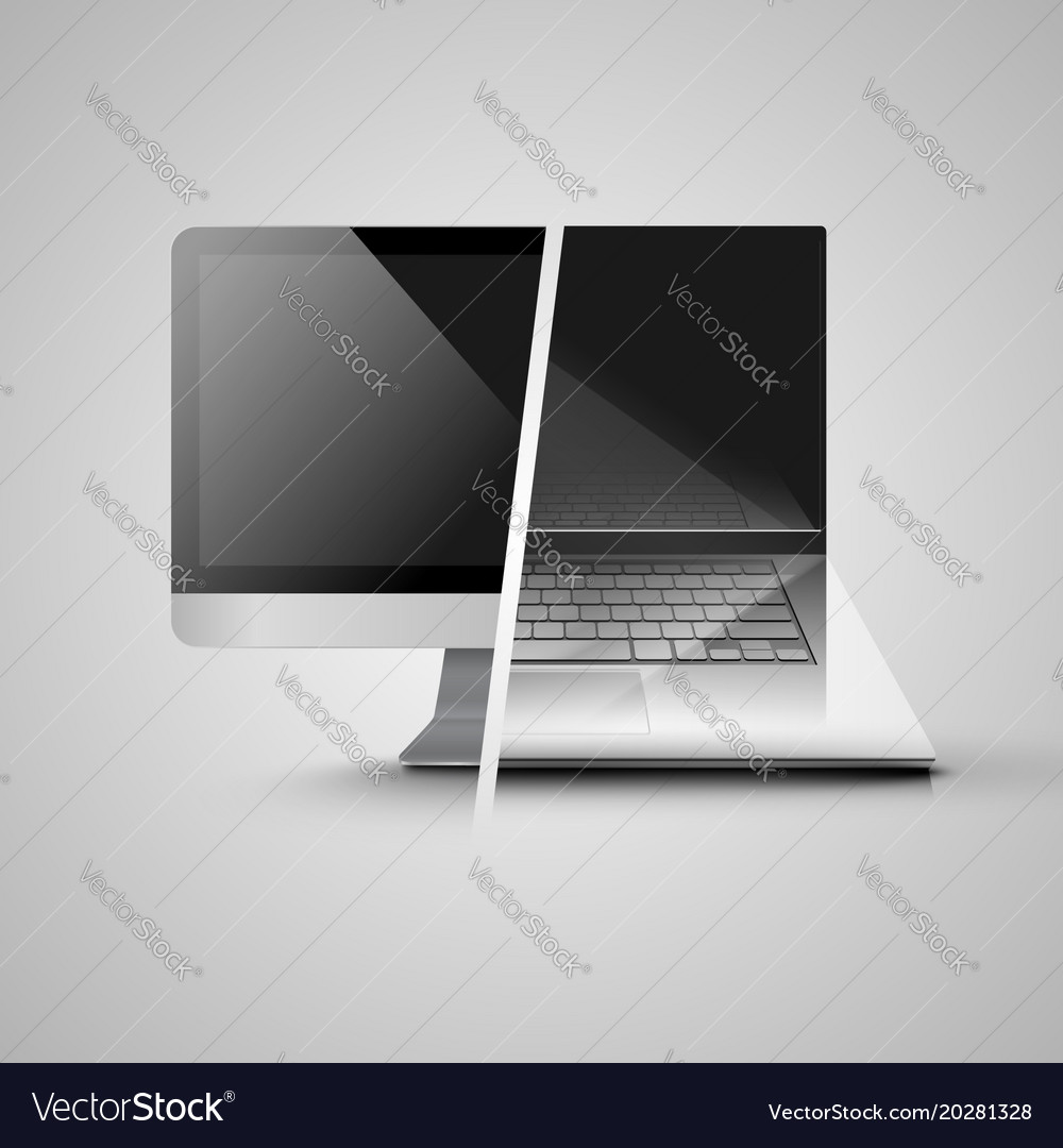 A computer and notebook together Royalty Free Vector Image