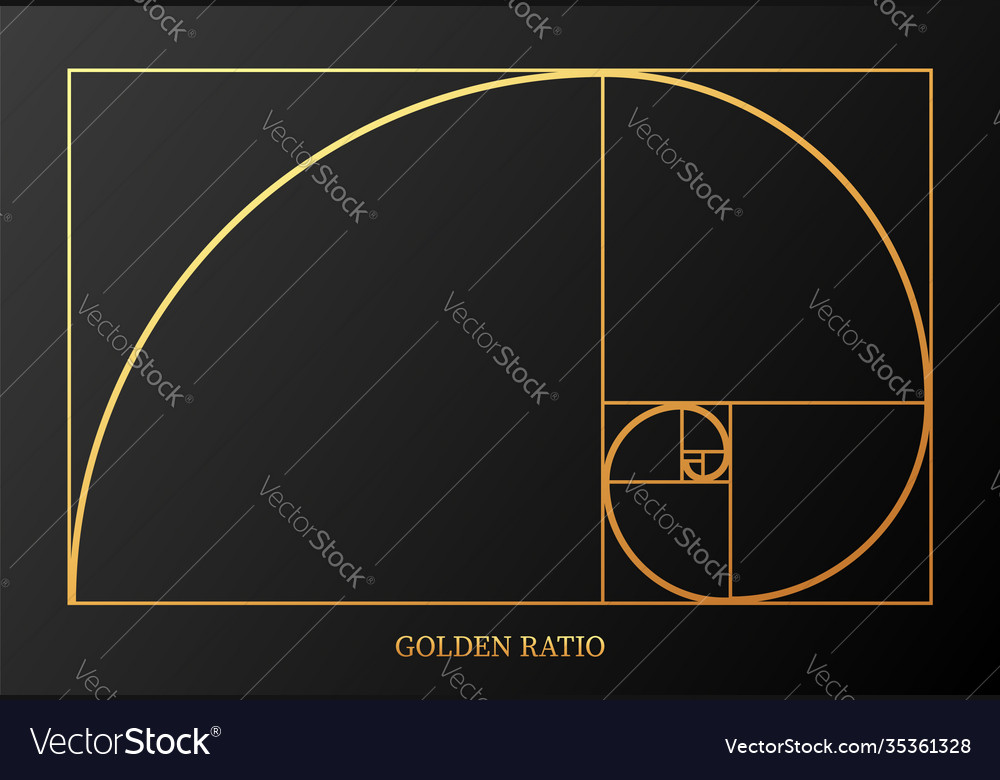 Abstract with golden ratio on gray Royalty Free Vector Image