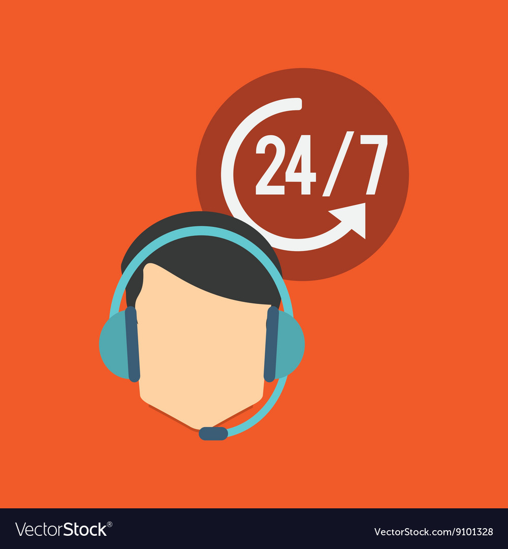 Call center design customer service icon flat Vector Image