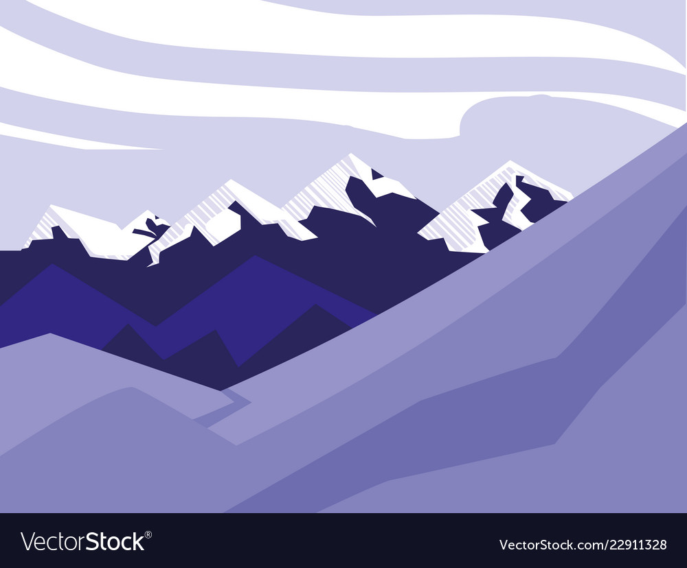 Creative landscape with mountains purple Vector Image